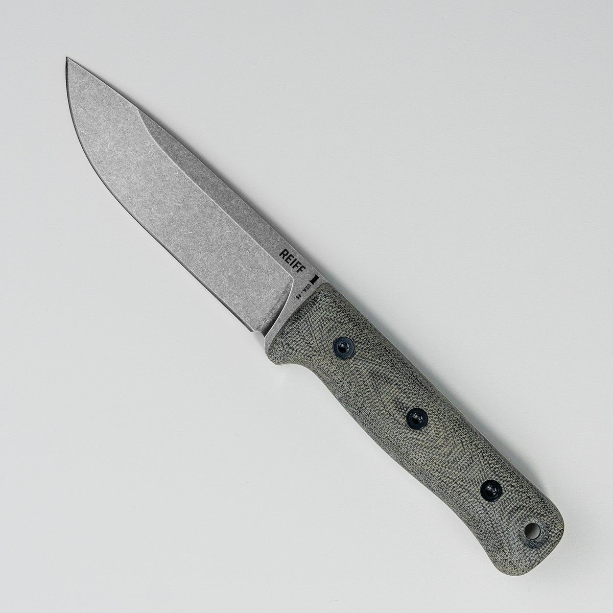 F5 Field Survival Knife (Acid Stonewashed CPM 3V, Black Canvas Micarta)