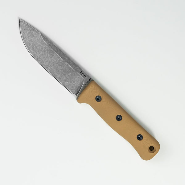 F5 Field Survival Knife (Acid Stonewashed CPM 3V, Coyote Tan G10