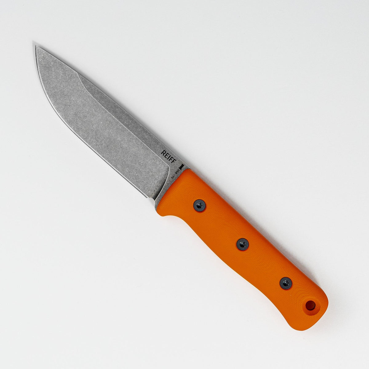 F5 Field Survival Knife (Acid Stonewashed CPM 3V, Orange G10)