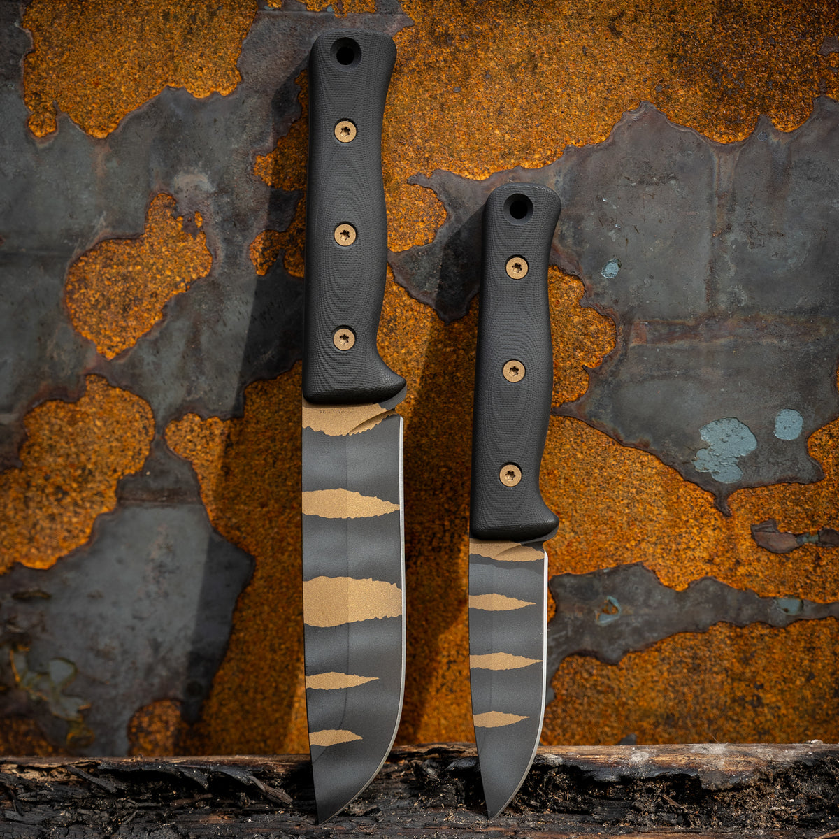 F6 Leuku Survival Knife (Limited Edition Rip Torn Blade, Black G10, CPM-3V)