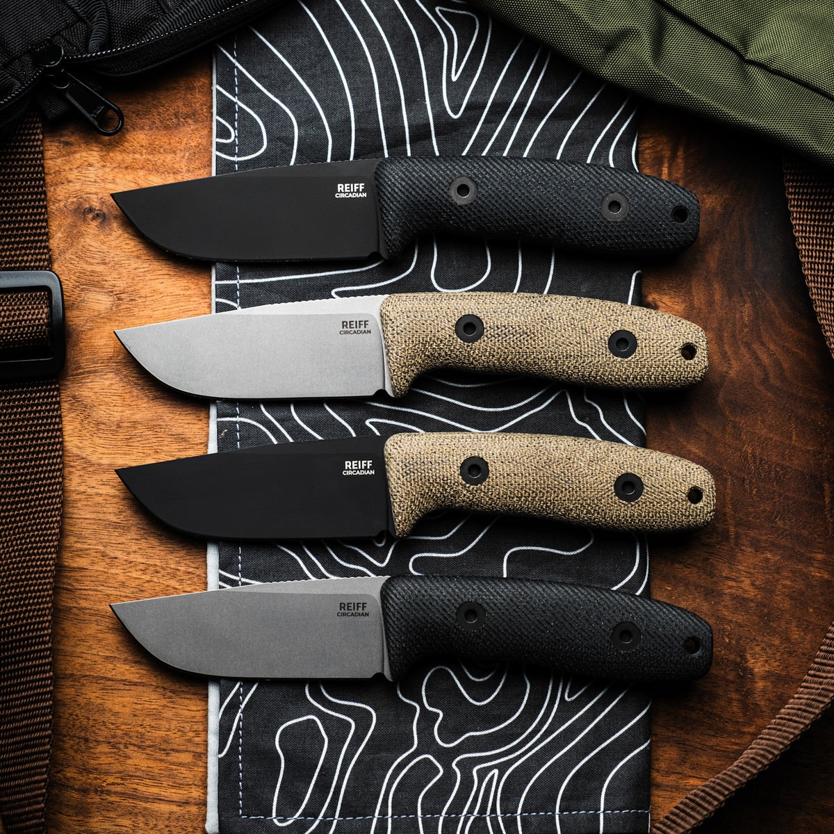BLEM Circadian Clip Point EDC Fixed Blade Knife (CPM MagnaCut, Black Cerakote, Green Canvas Micarta)
