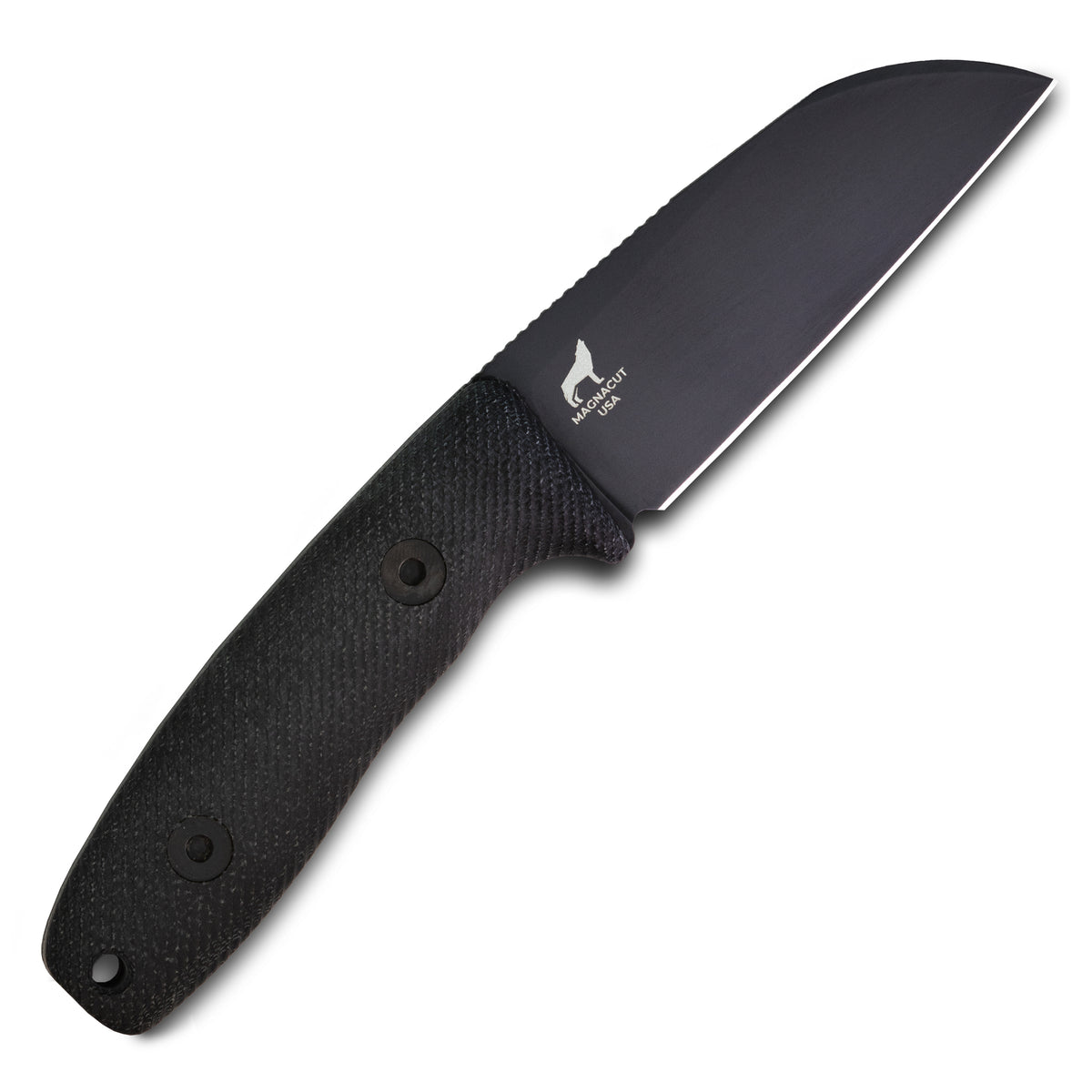 Circadian Sheepsfoot EDC Fixed Blade Knife (CPM MagnaCut, Black DLC, Black Canvas Micarta)