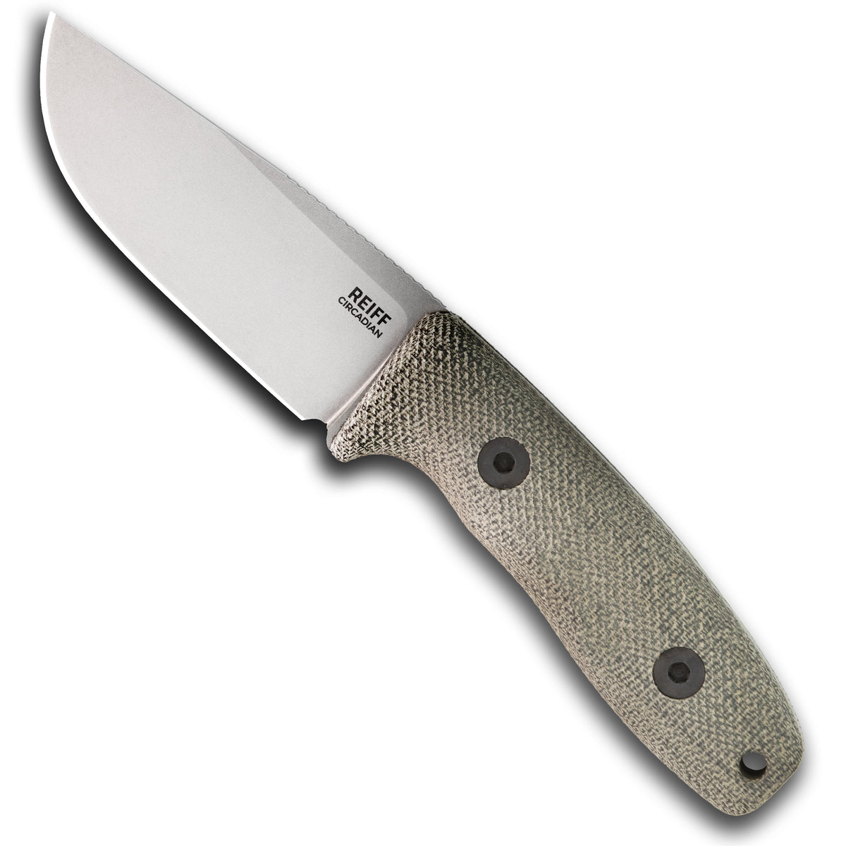 Circadian Clip Point EDC Fixed Blade Knife (CPM MagnaCut, Stonewash, Green Canvas Micarta)