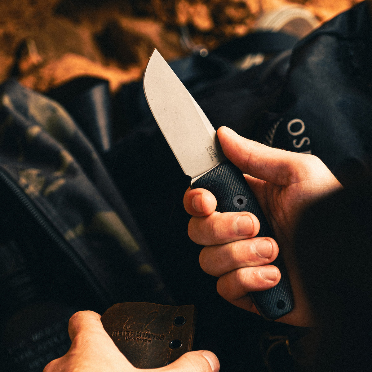BLEM Circadian Clip Point EDC Fixed Blade Knife (CPM MagnaCut, Stonewash, Black Canvas Micarta)