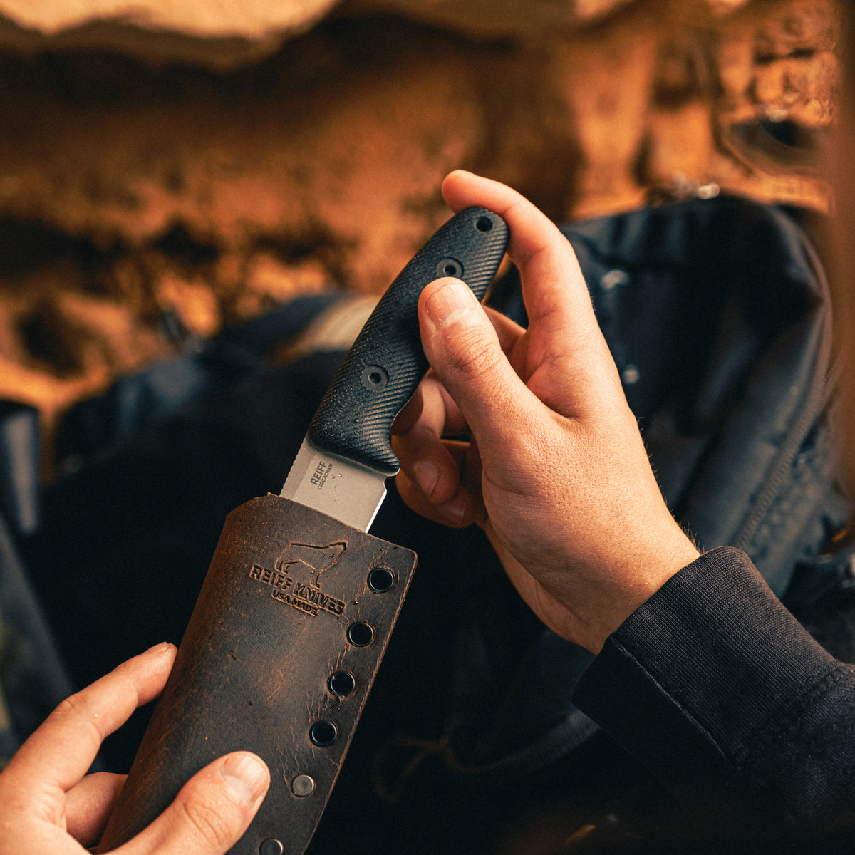BLEM Circadian Clip Point EDC Fixed Blade Knife (CPM MagnaCut, Stonewash, Black Canvas Micarta)