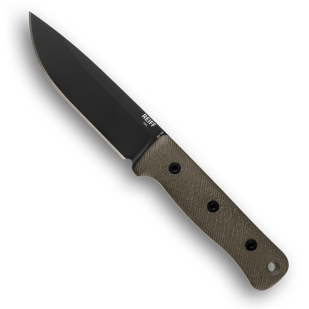 F5 GEN2 Field Survival Knife (CPM MagnaCut, Black DLC, Green Canvas Micarta)
