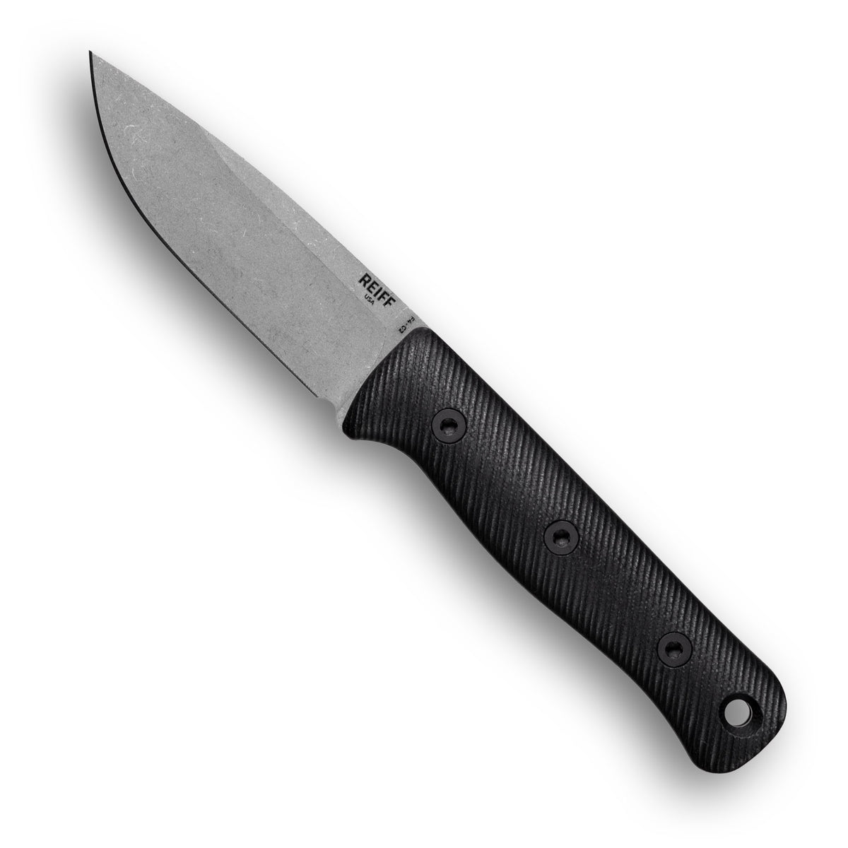 F4 GEN2 Bushcraft Survival Knife (CPM 3V, Stonewash, Black G10)