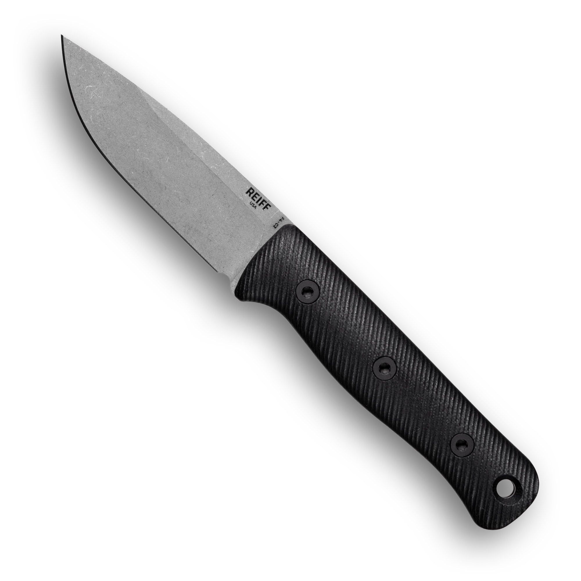 F4 GEN2 Bushcraft Survival Knife (CPM 3V, Stonewash, Black G10