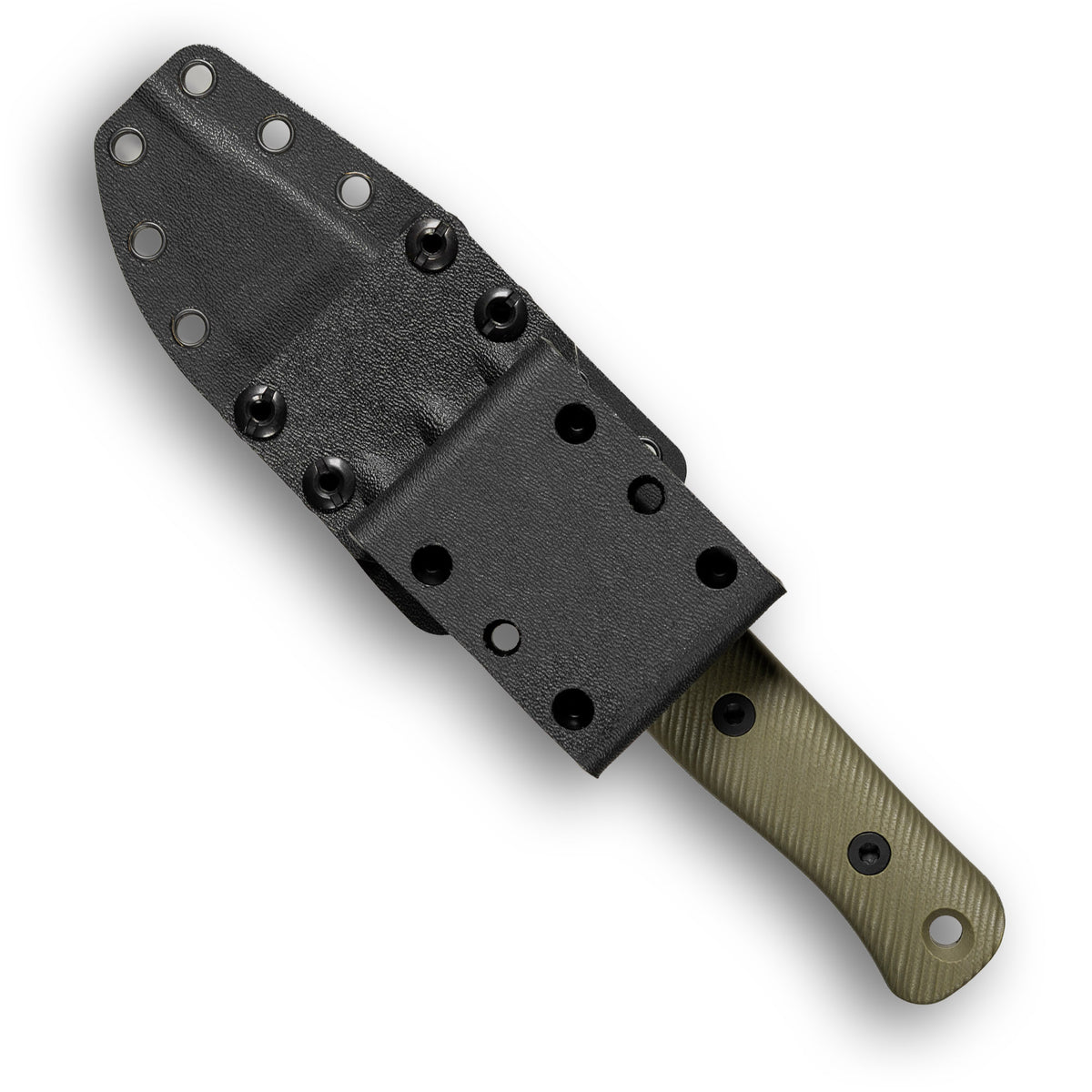 F4 GEN2 Bushcraft Survival Knife (CPM 3V, Black DLC, OD Green G10)
