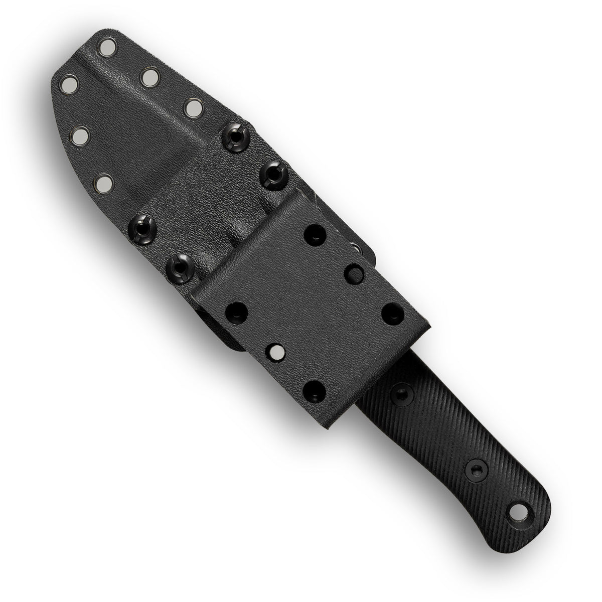 F4 GEN2 Bushcraft Survival Knife (CPM 3V, Black DLC, Black Canvas Micarta)