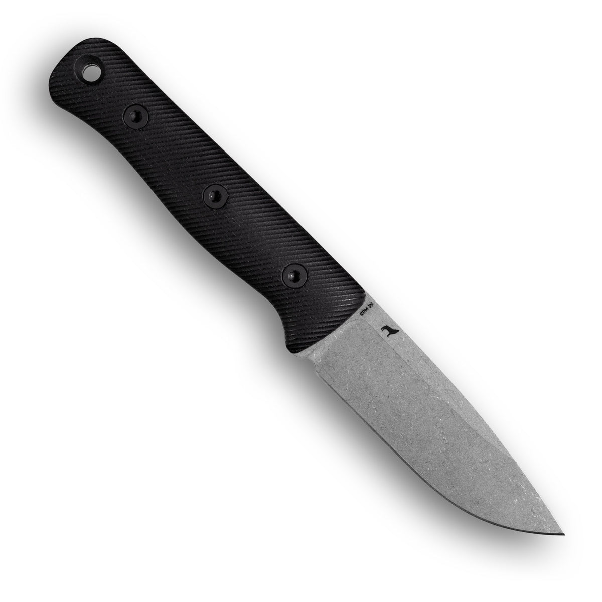 F4 GEN2 Bushcraft Survival Knife (CPM 3V, Stonewash, Black Canvas Micarta)