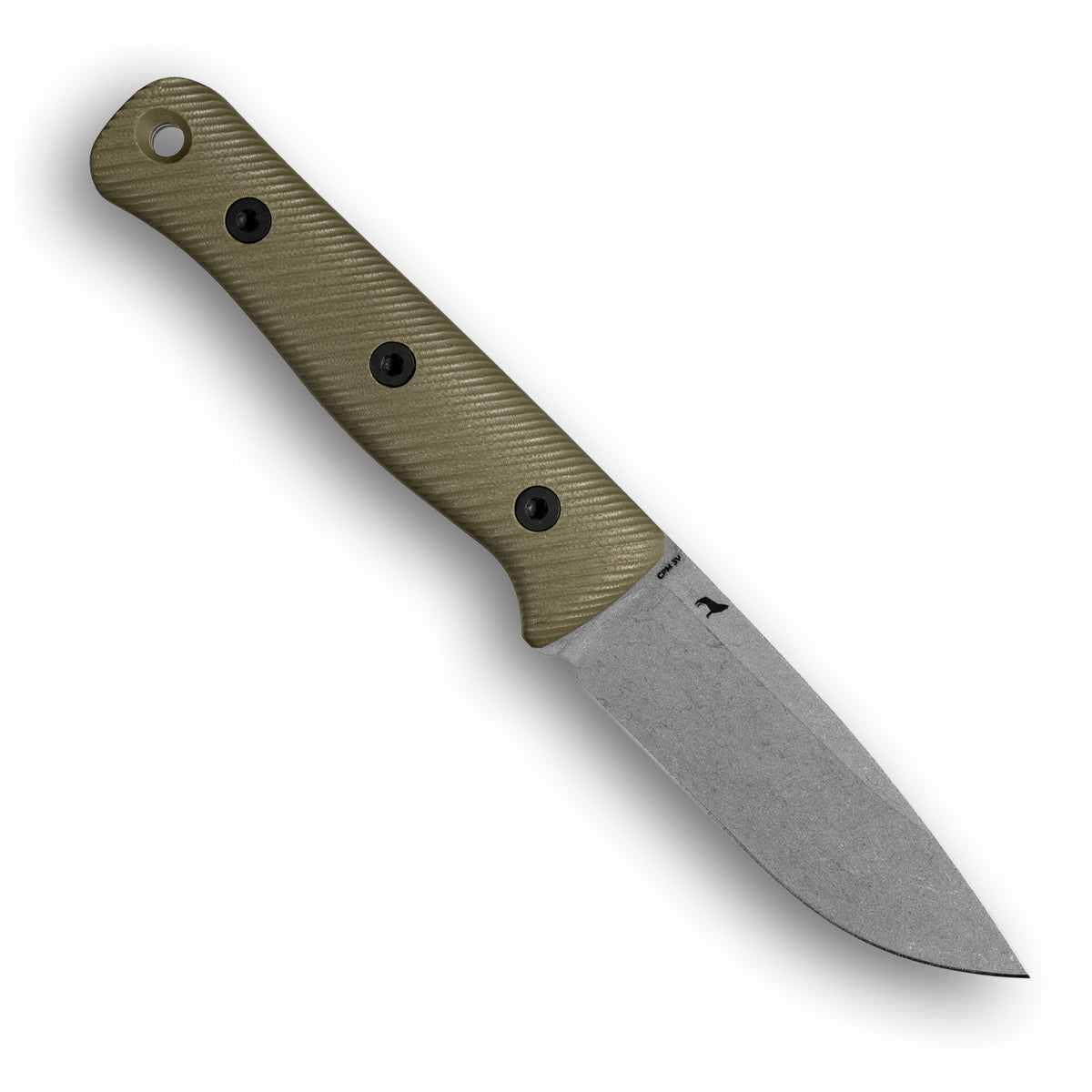 F4 GEN2 Bushcraft Survival Knife (CPM 3V, Stonewash, OD Green G10)