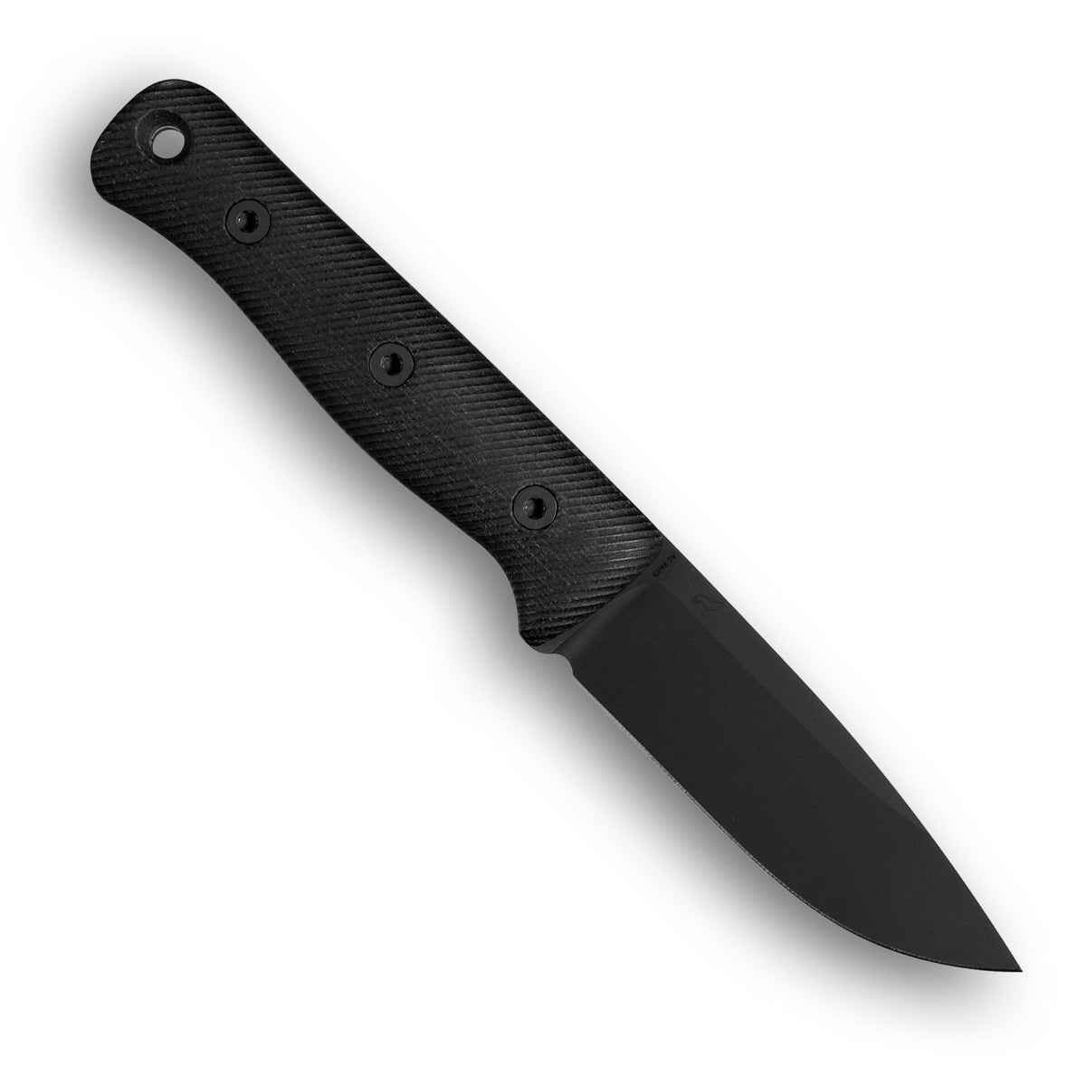 F4 GEN2 Bushcraft Survival Knife (CPM 3V, Black DLC, Black Canvas Micarta)