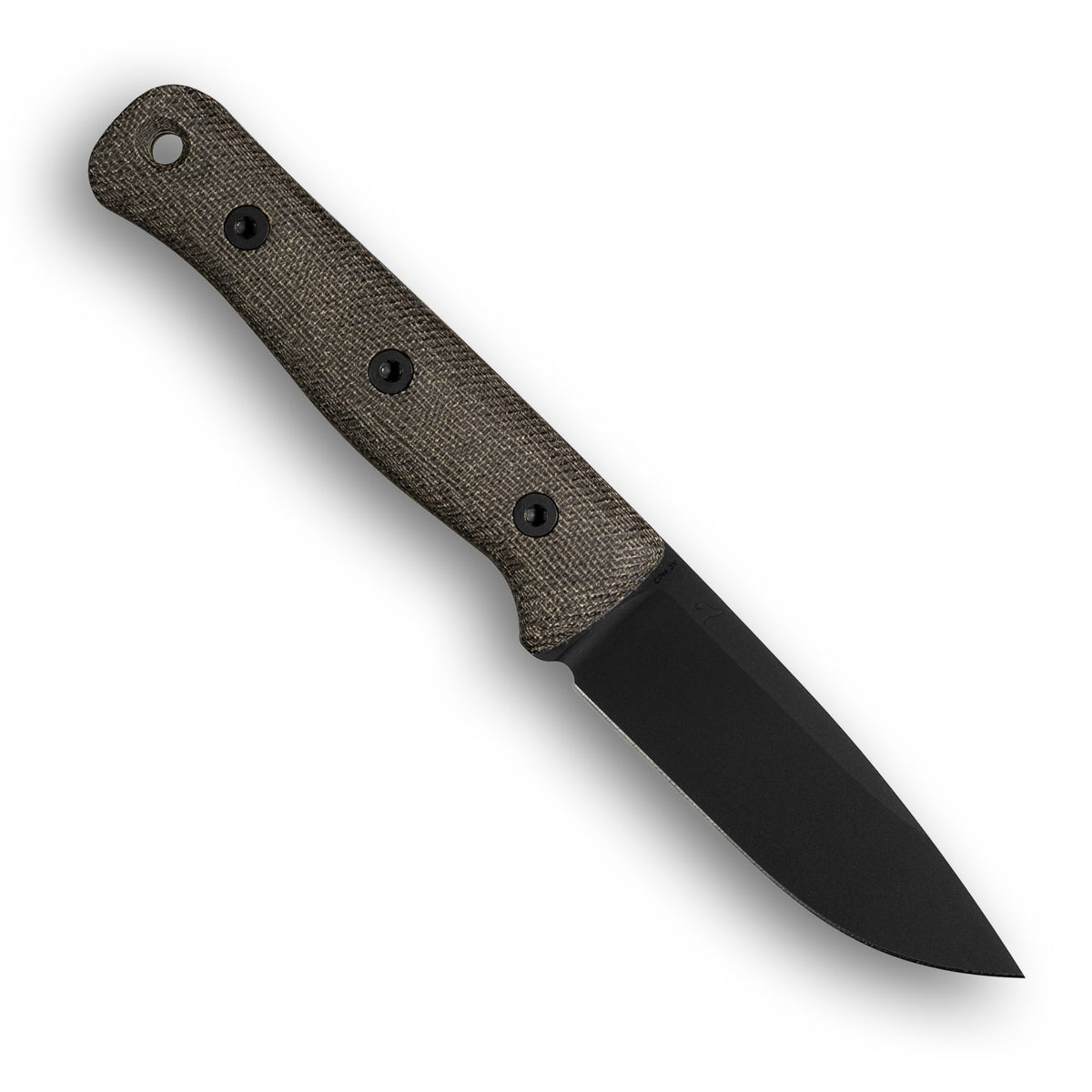 F4 GEN2 Bushcraft Survival Knife (CPM 3V, Black DLC, Green Canvas Micarta)