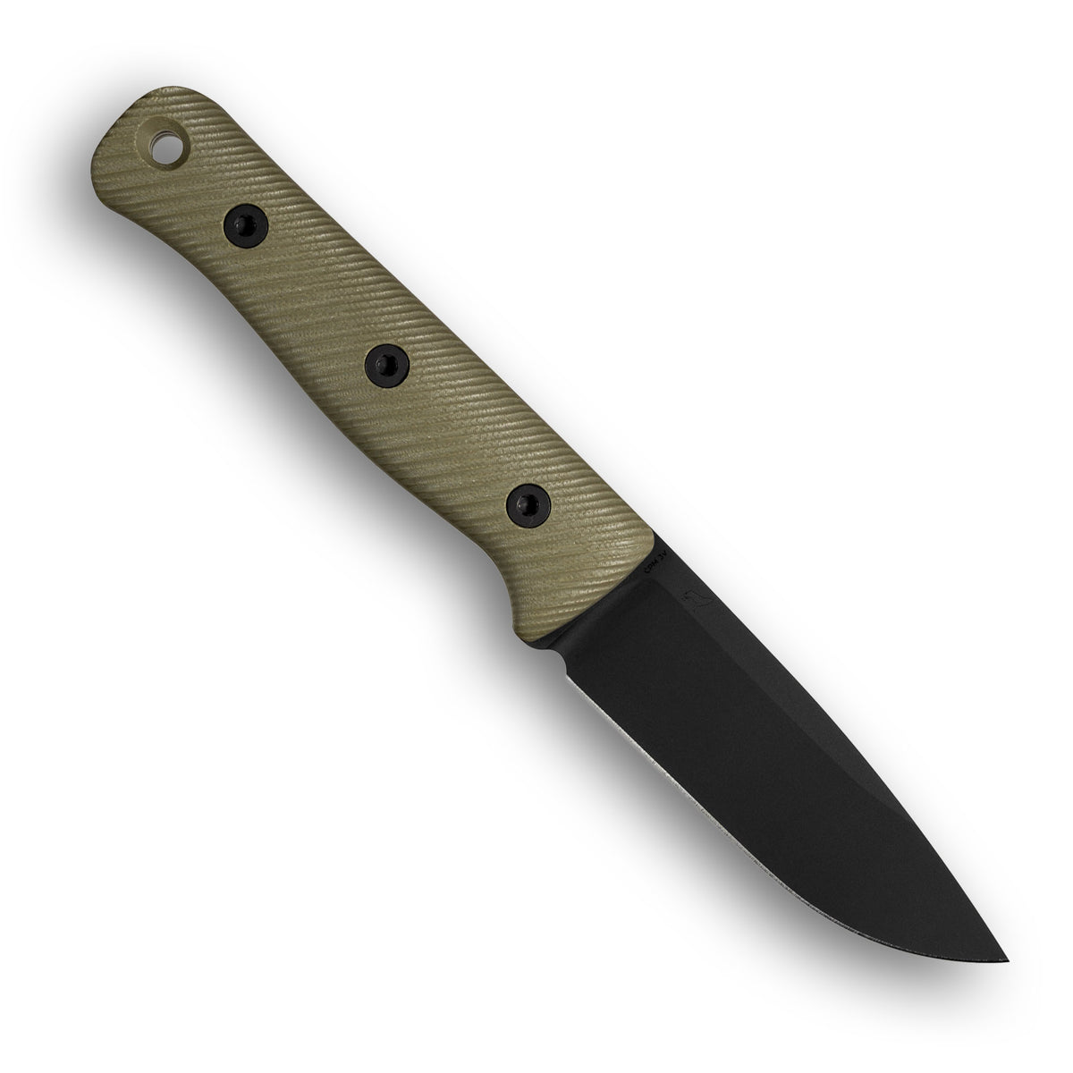 F4 GEN2 Bushcraft Survival Knife (CPM 3V, Black DLC, OD Green G10)