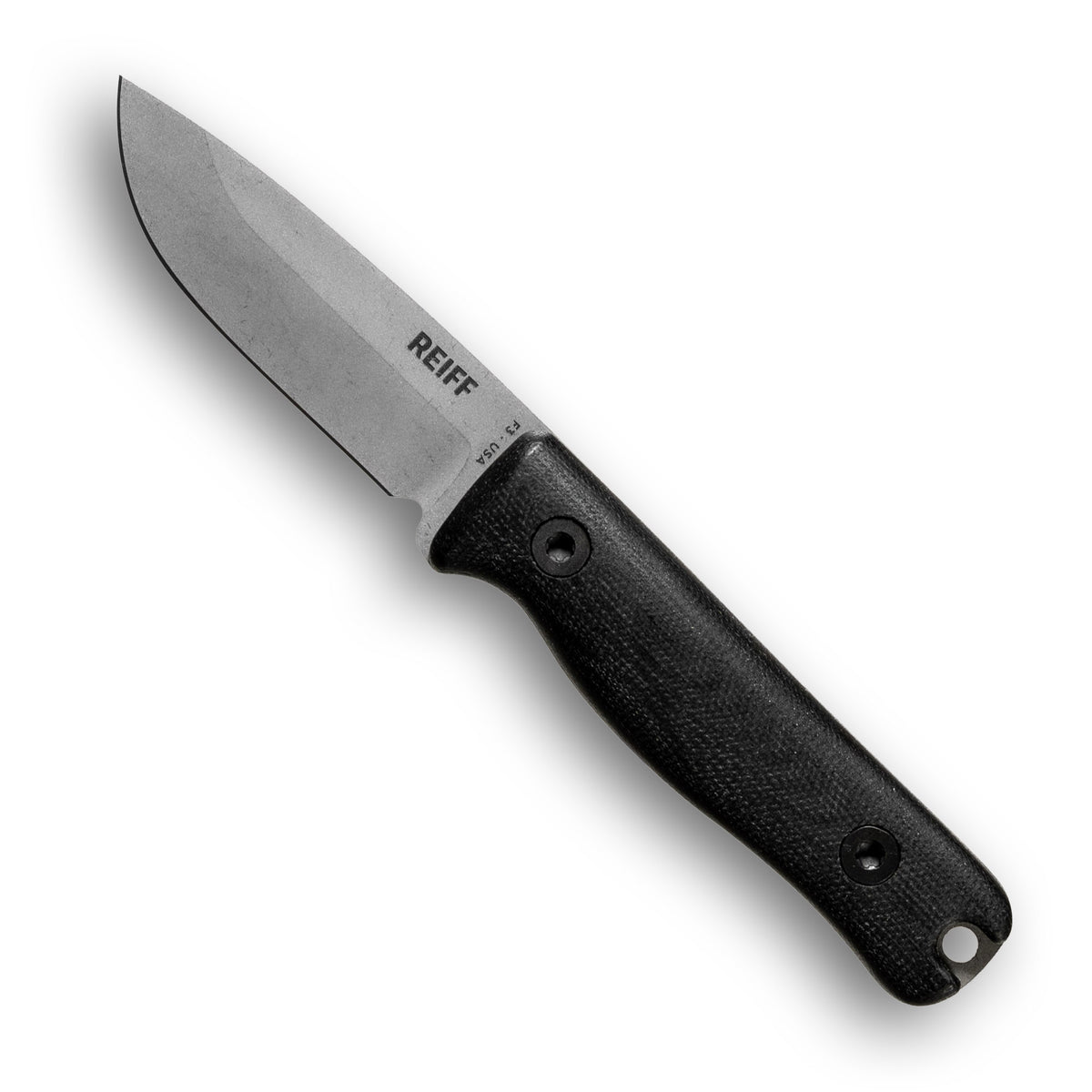 F3 EDC Fixed Blade Knife (CPM MagnaCut, Stonewash, Black Canvas Micarta)