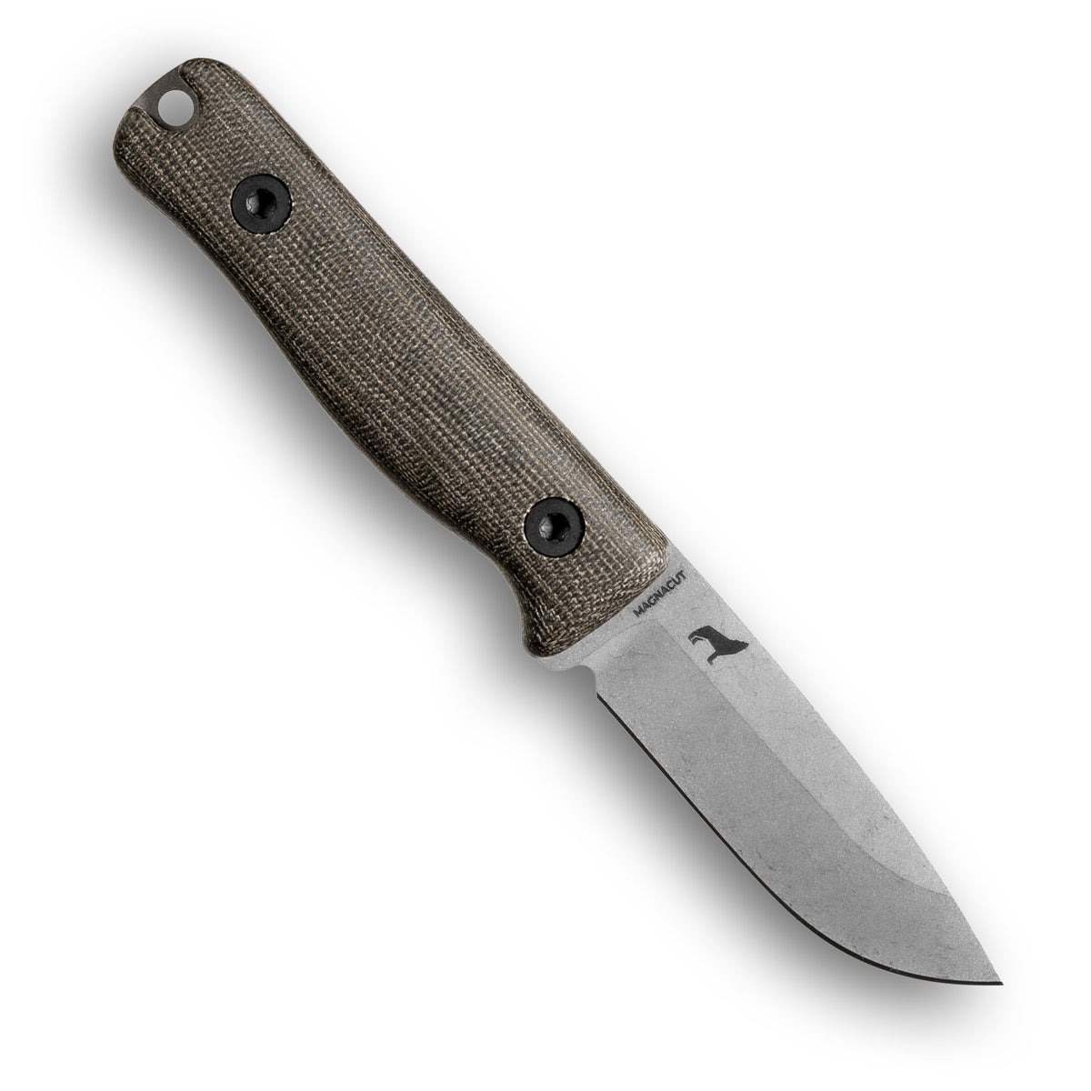 F3 EDC Fixed Blade Knife (CPM MagnaCut, Stonewash, Green Canvas Micarta)