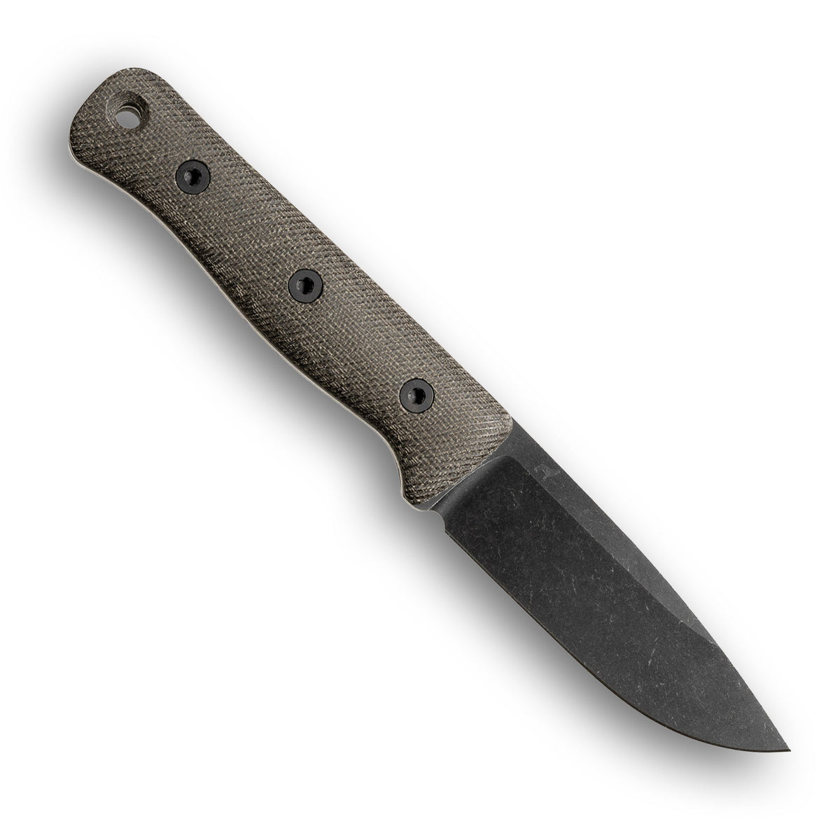 F4 GEN2 Bushcraft Survival Knife (CPM 3V, Stonewashed DLC, Green Canvas Micarta)