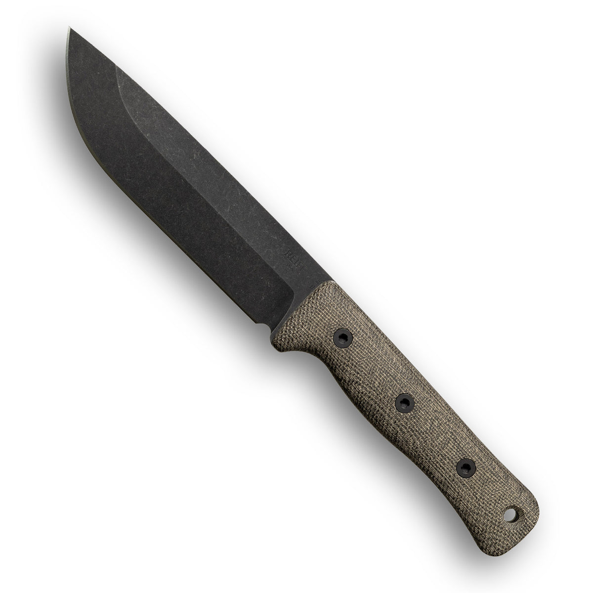 F6 GEN2 Leuku Survival Knife (CPM 3V, Stonewashed DLC, Green Canvas Micarta)