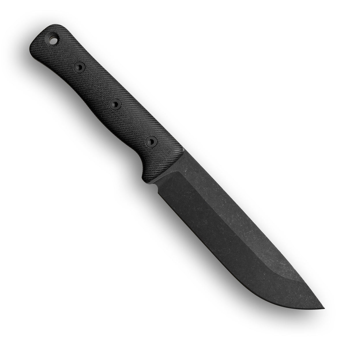 F6 GEN2 Leuku Survival Knife (CPM 3V, Stonewashed DLC, Black Canvas Micarta)