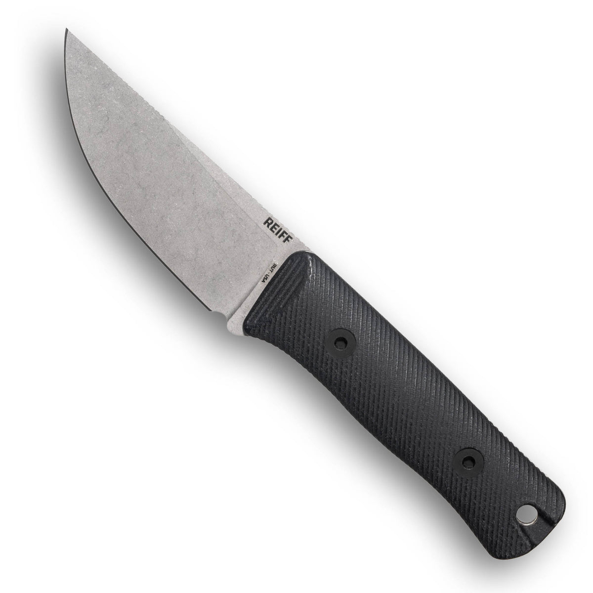 RUT Fixed Blade Hunting Knife (MagnaCut, Stonewash, Black Canvas Micarta)