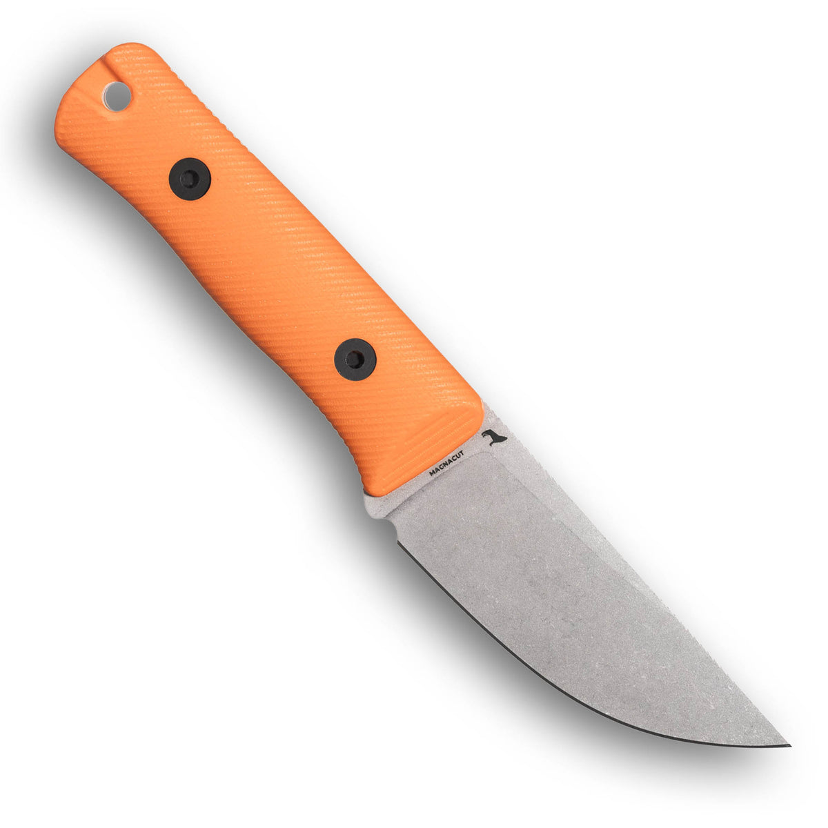 RUT Fixed Blade Hunting Knife (MagnaCut, Stonewash, Orange G10)