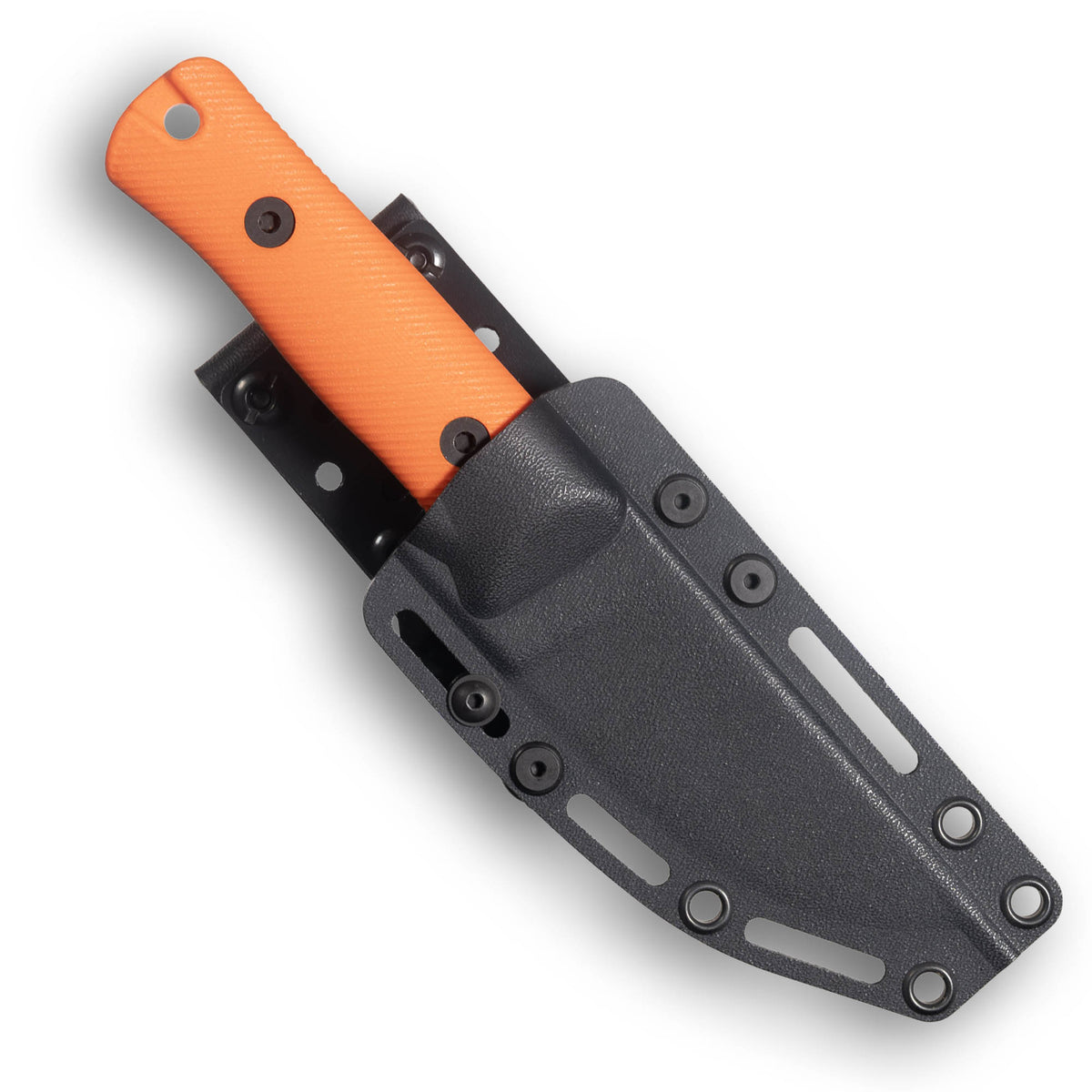RUT Fixed Blade Hunting Knife (MagnaCut, Stonewash, Orange G10)