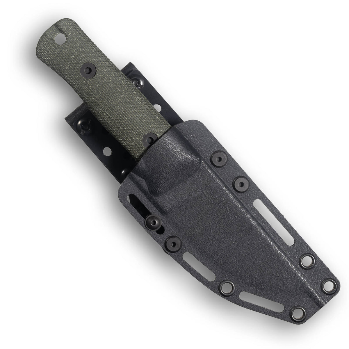 RUT Fixed Blade Hunting Knife (MagnaCut, Stonewash, Green Canvas Micarta)