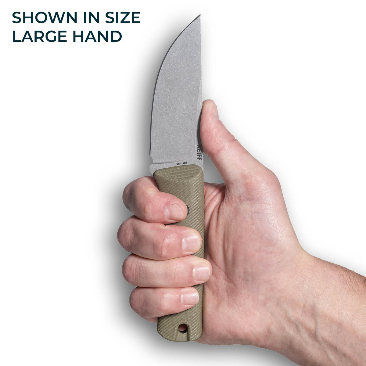 RUT Fixed Blade Hunting Knife (MagnaCut, Stonewash, Dark Earth G10)