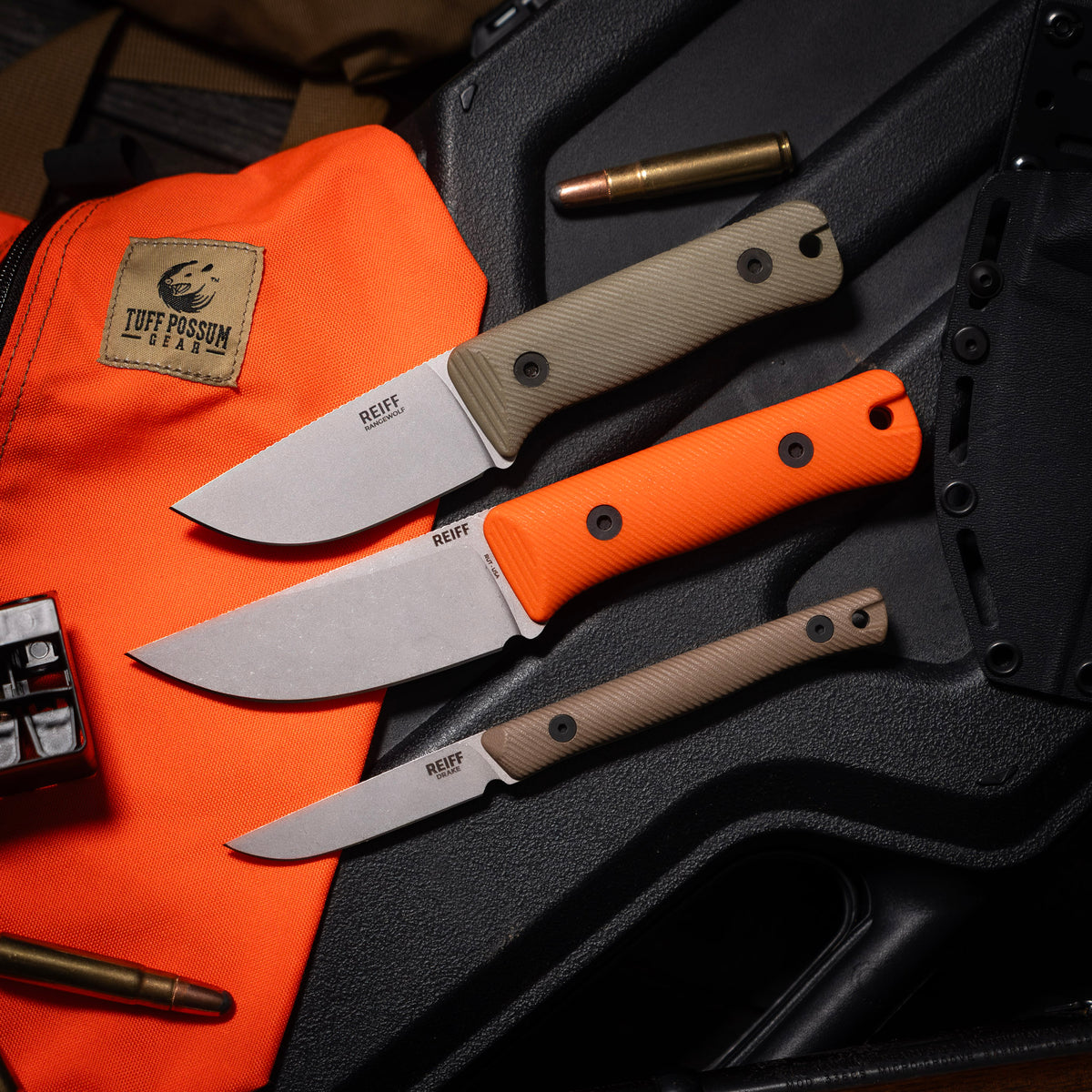 RUT Fixed Blade Hunting Knife (MagnaCut, Stonewash, Dark Earth G10)