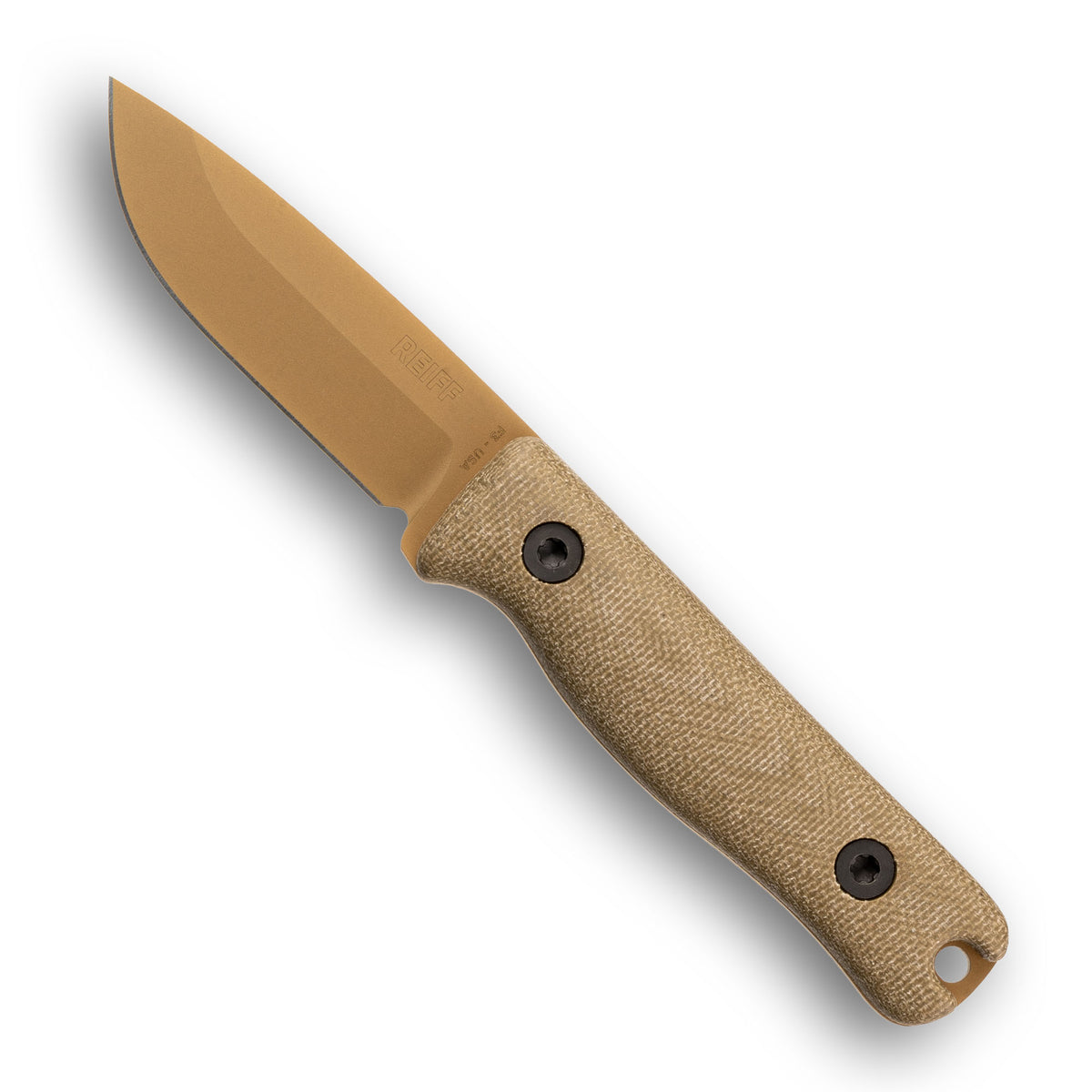 F3 EDC Fixed Blade Knife (CPM MagnaCut, FDE PVD, OD Green Canvas Micarta)