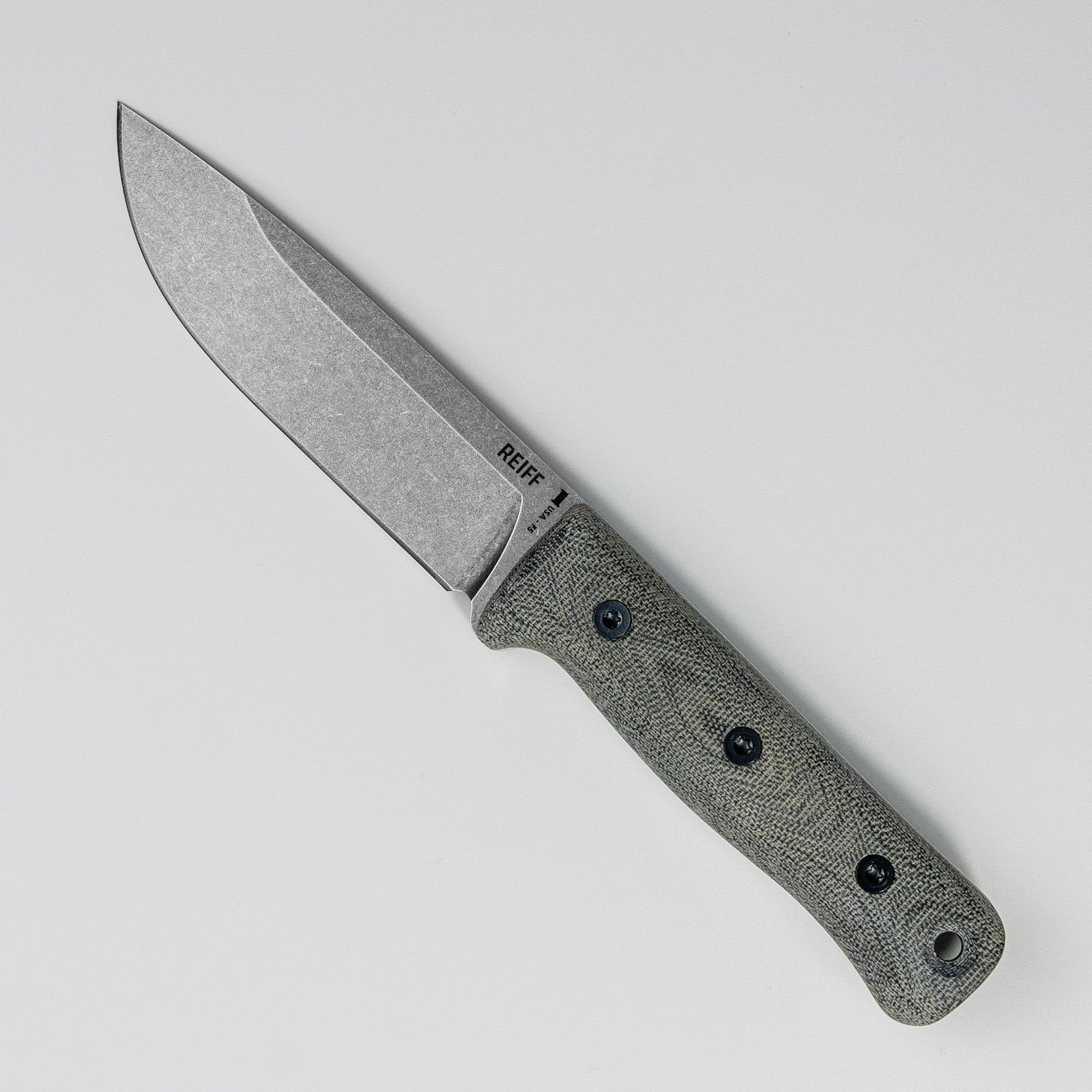 BLEM F5 Field Survival Knife (Acid Stonewashed CPM 3V, Black Canvas Micarta)