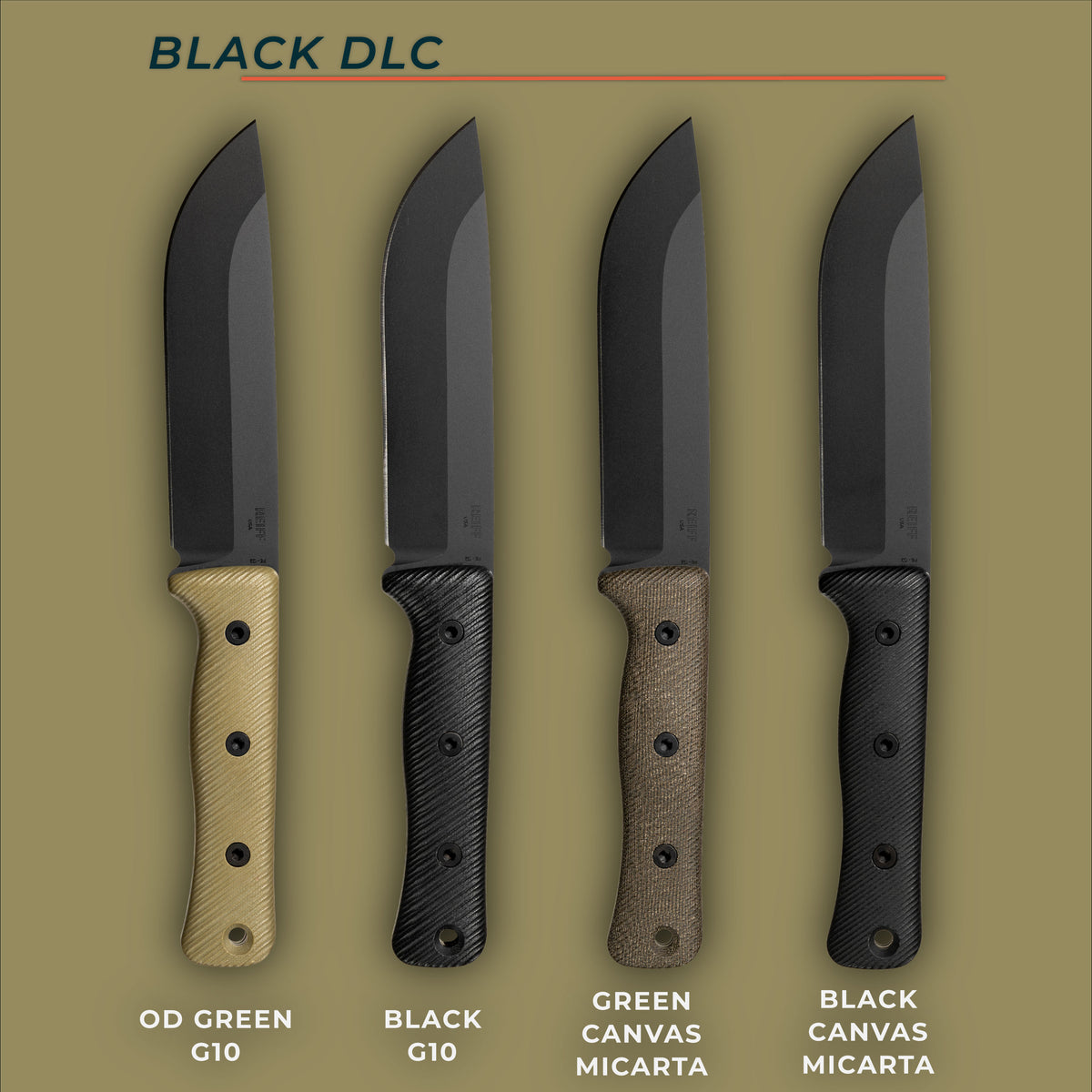F6 GEN2 Leuku Survival Knife (CPM 3V, Black DLC, OD Green G10)