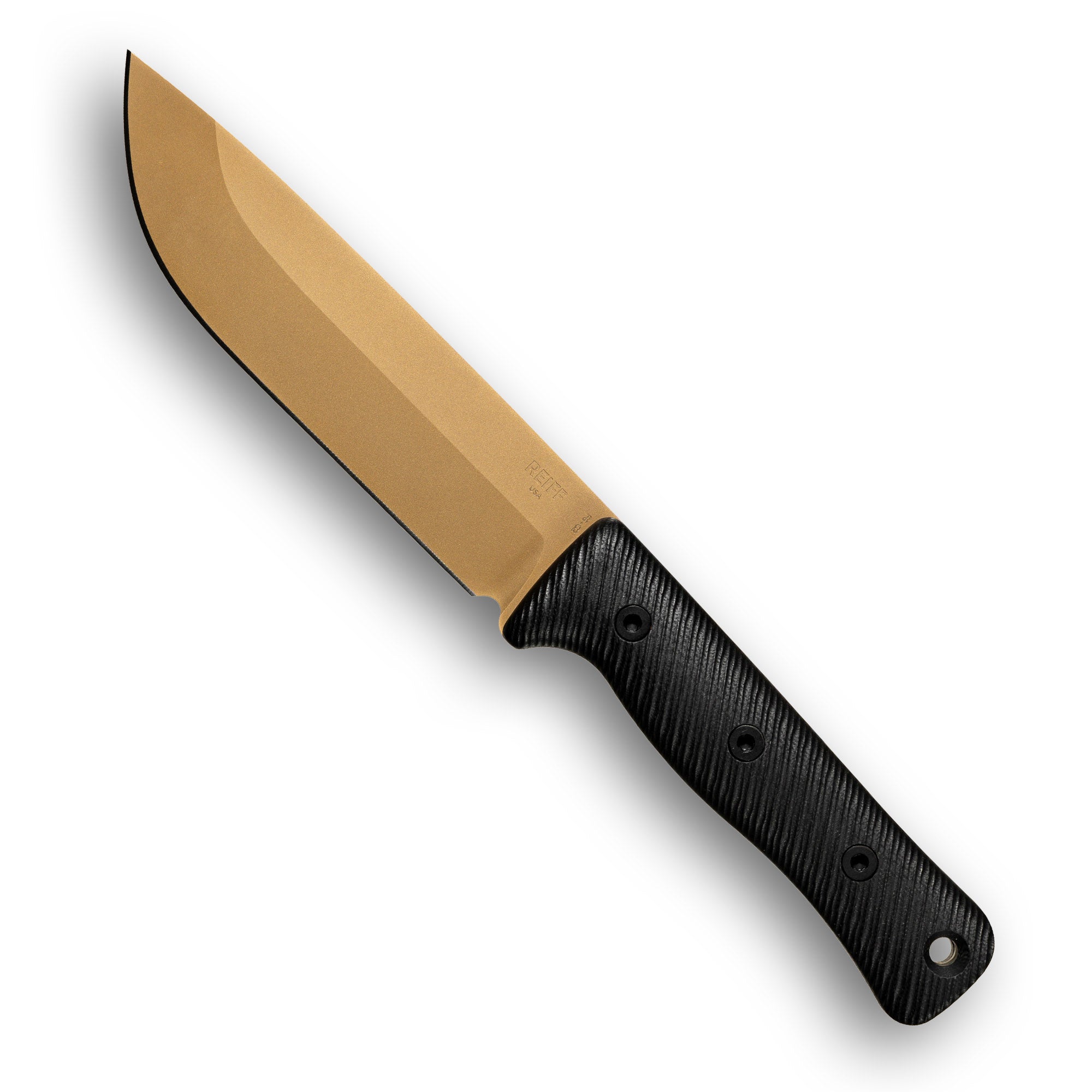 F6 GEN2 Leuku Survival Knife (CPM 3V, FDE PVD, Black G10) - Reiff