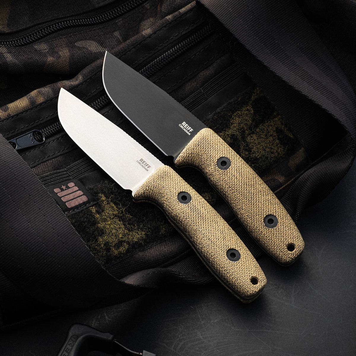 BLEM Circadian Clip Point EDC Fixed Blade Knife (CPM MagnaCut, Black Cerakote, Green Canvas Micarta)
