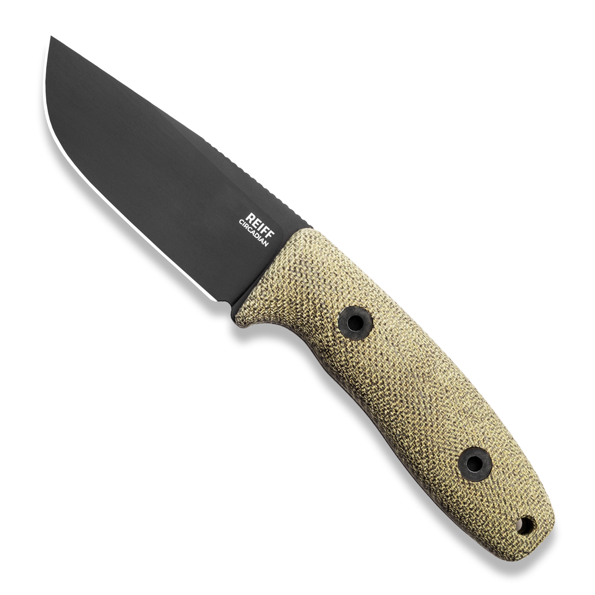 BLEM Circadian Clip Point EDC Fixed Blade Knife (CPM MagnaCut, Black Cerakote, Green Canvas Micarta)