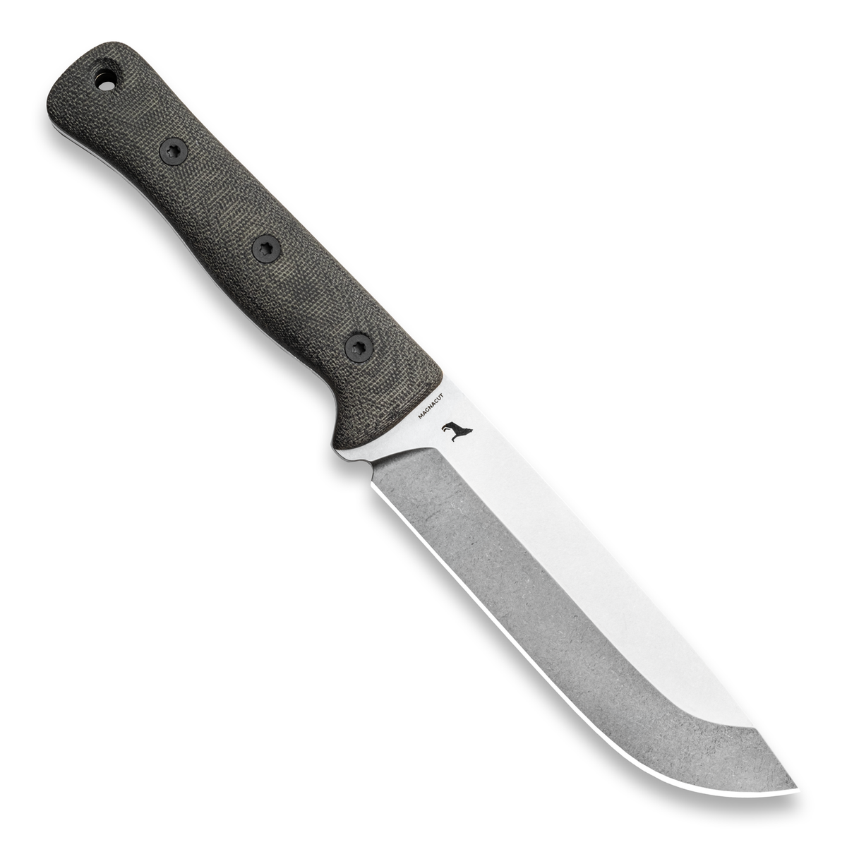 F6 Leuku Survival Knife (CPM MagnaCut, Polished Stonewash, Black Canvas Micarta)