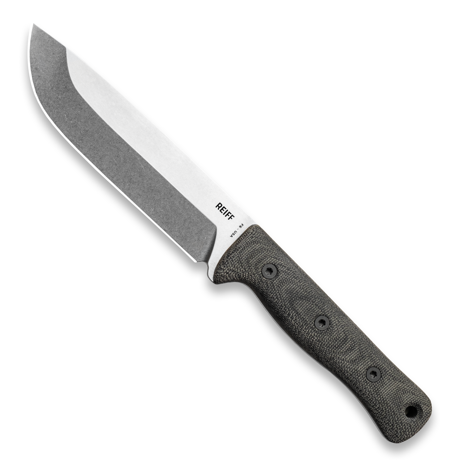 F6 Leuku Survival Knife (CPM MagnaCut, Polished Stonewash, Black Canvas Micarta)