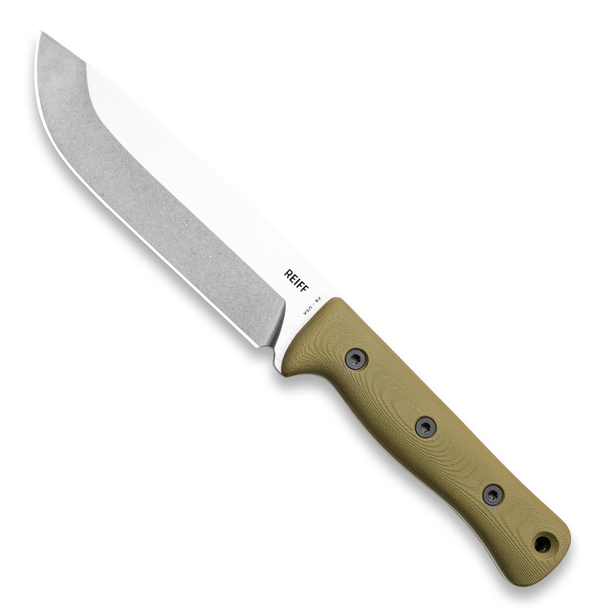 F6 Leuku Survival Knife (CPM MagnaCut, Polished Stonewash, OD Green G10)
