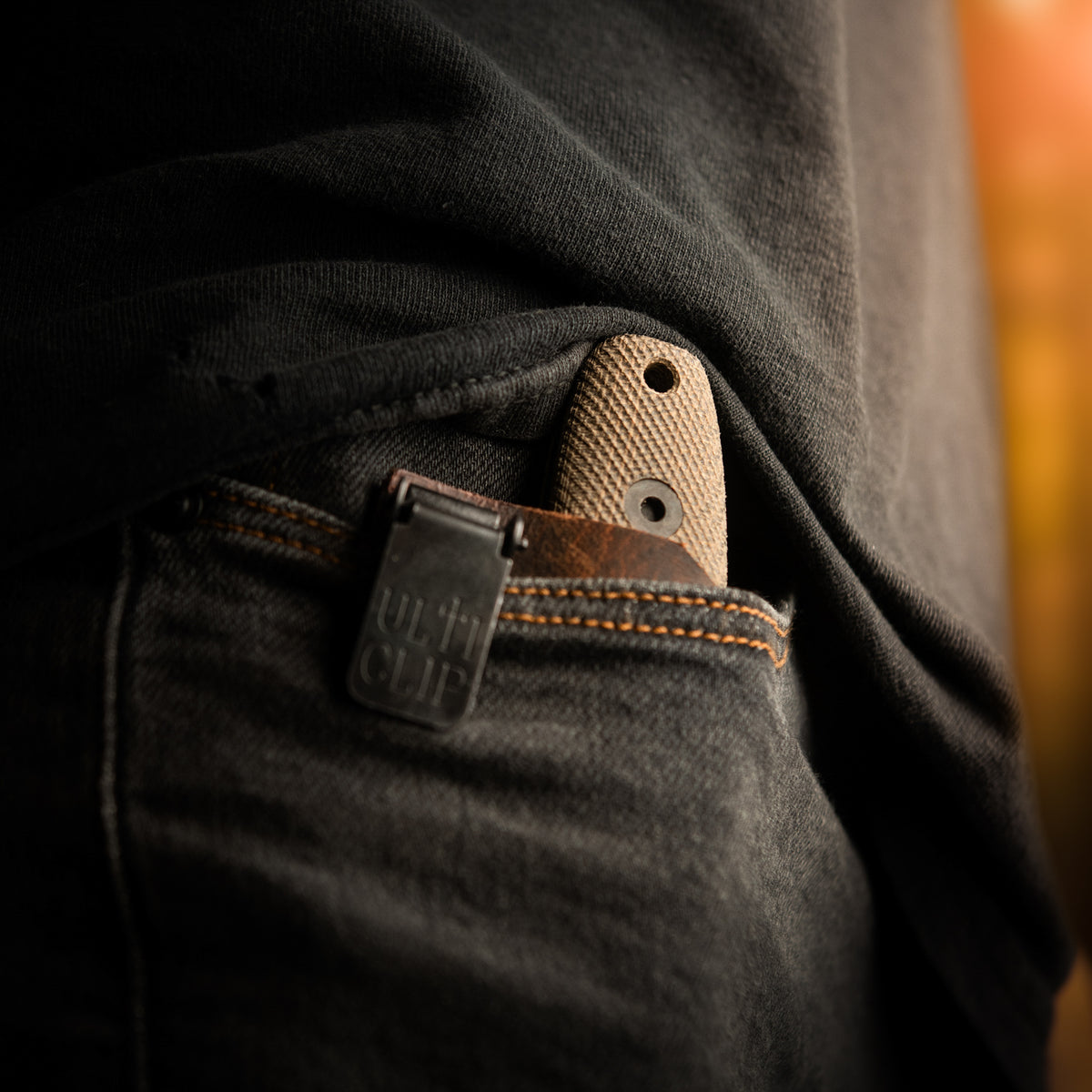 BLEM Circadian Clip Point EDC Fixed Blade Knife (CPM MagnaCut, Black Cerakote, Green Canvas Micarta)