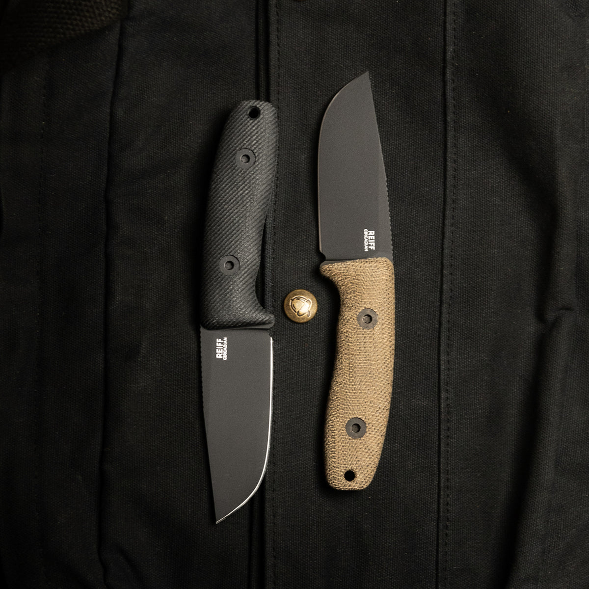 BLEM Circadian Clip Point EDC Fixed Blade Knife (CPM MagnaCut, Black Cerakote, Green Canvas Micarta)