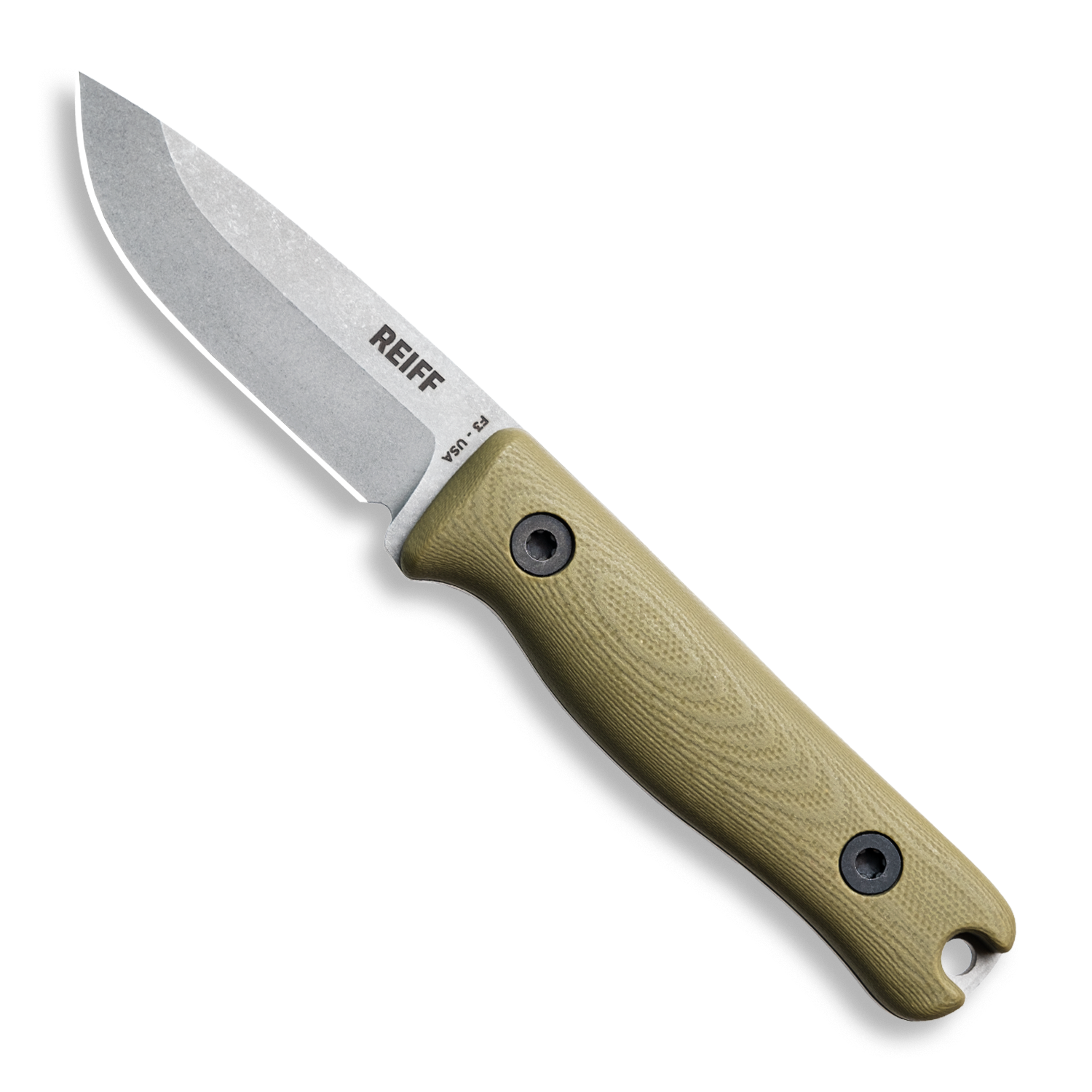 F3 EDC Fixed Blade Knife (CPM MagnaCut, Matte Stonewash, OD Green