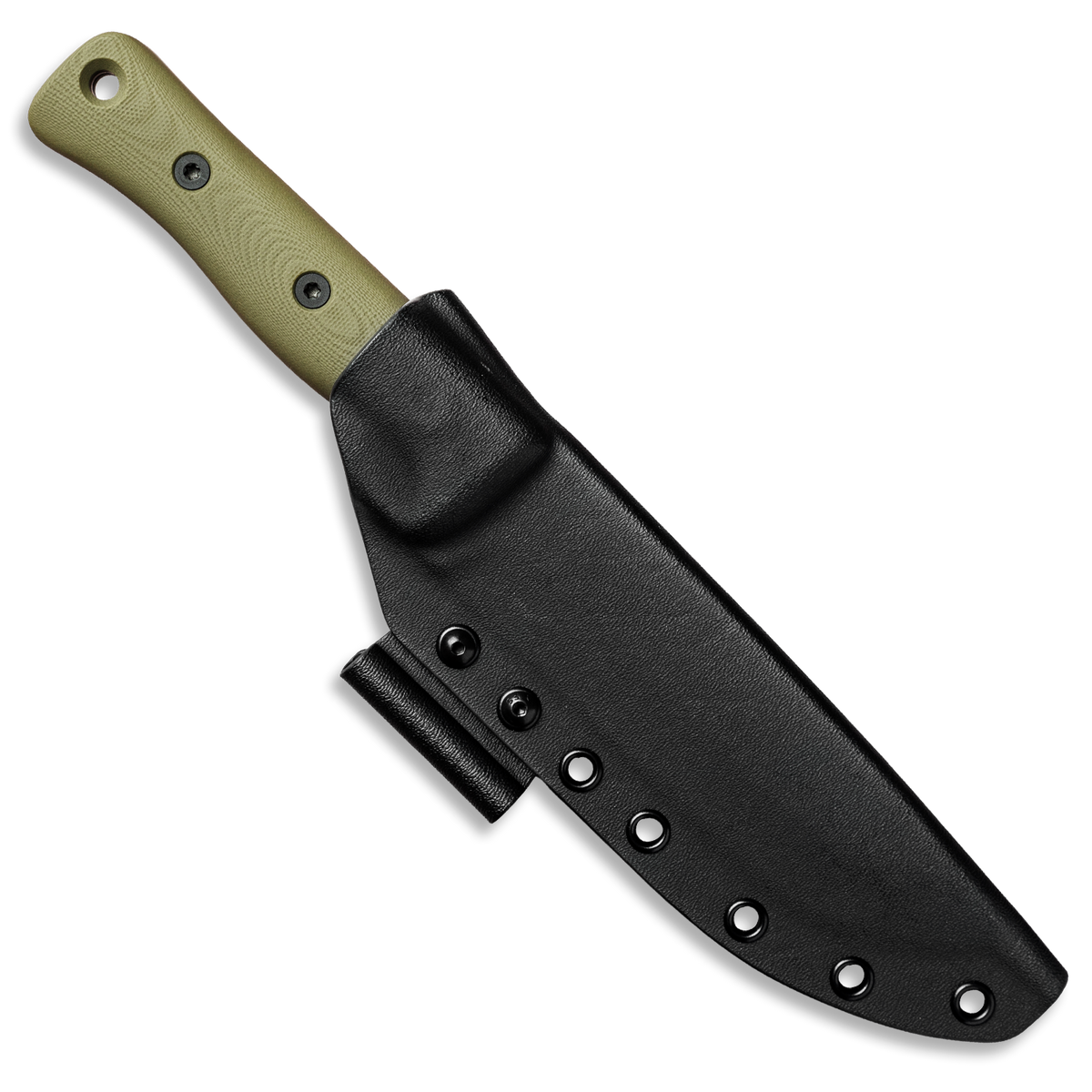 F6 Leuku Survival Knife (CPM MagnaCut, Polished Stonewash, OD Green G10)