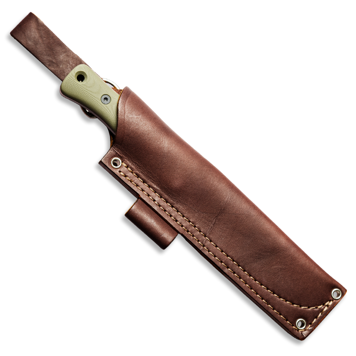 F6 Leuku Survival Knife (CPM MagnaCut, Polished Stonewash, OD Green G10)