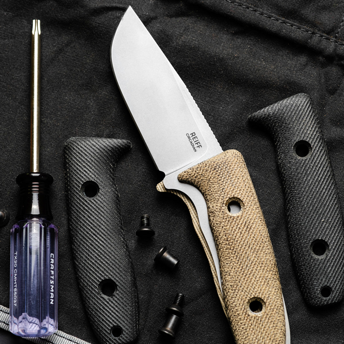 BLEM Circadian Clip Point EDC Fixed Blade Knife (CPM MagnaCut, Black Cerakote, Black Canvas Micarta)